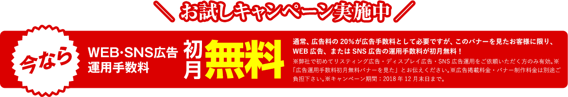 お試しキャンペーン実施中